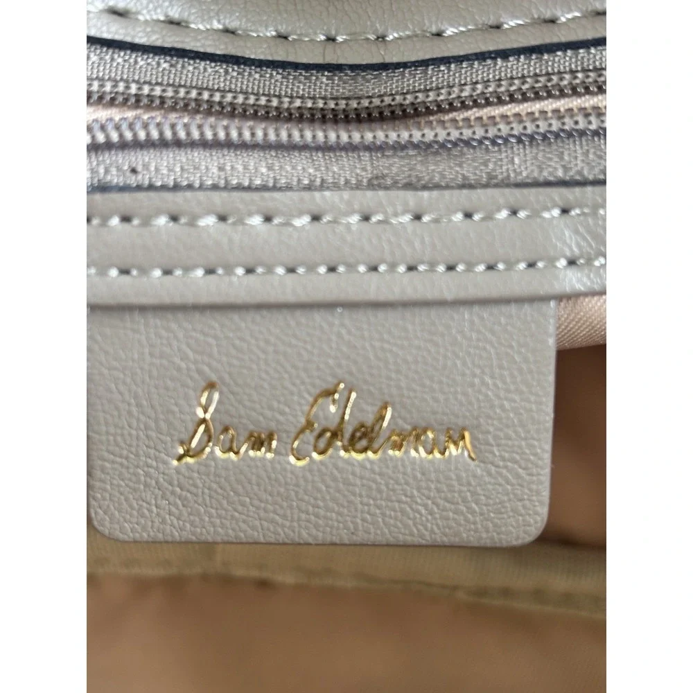 Sam Edelman Julia Quilted Camera Bag Taupe Crossbody Minimalist Vacation